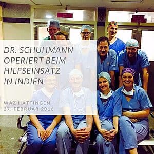 Dr. Karl Schuhmann operiert beim Hilfseinsatz in Indien