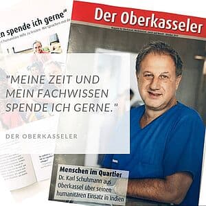 Dr. Karl Schuhmann operiert ein Kind während eines humanitären Einsatzes in Indien